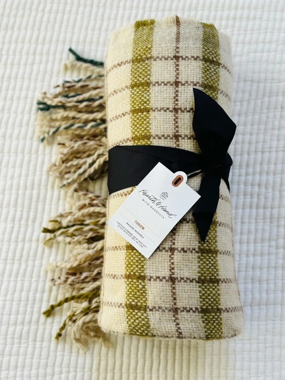 Hearth & Hand with Magnolia Plaid Lightweight Throw Blanket Brown/Green/Teal NWT